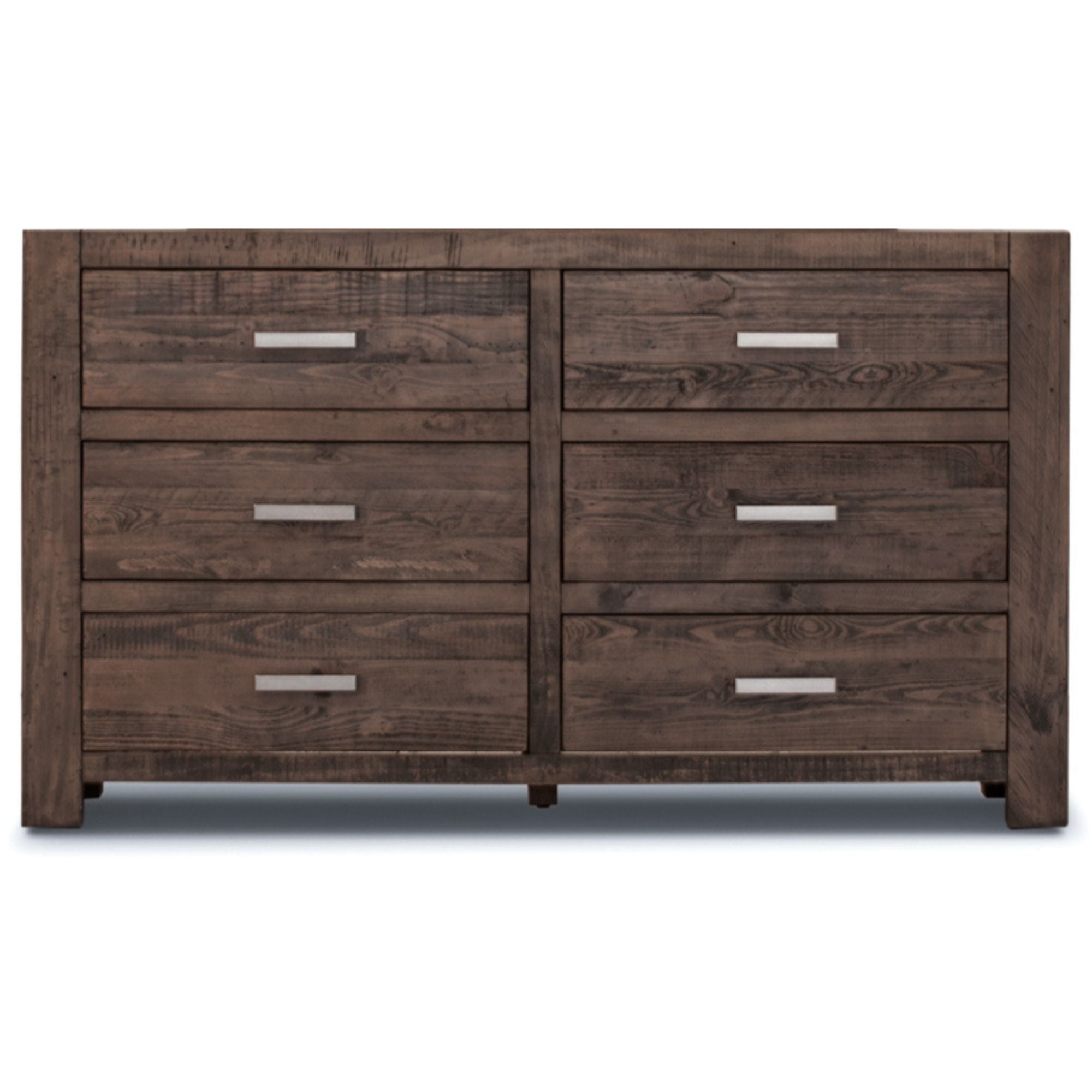 6 Chest of Drawers Solid Pine Wood Storage Cabinet - Grey Stone