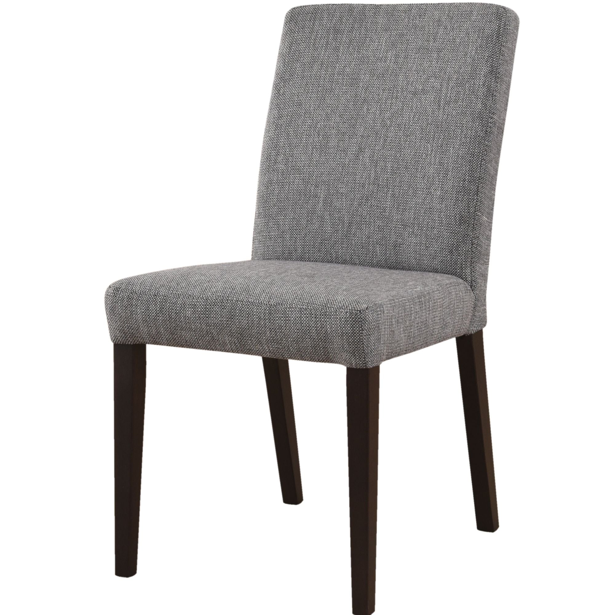 Dining Chair Set of 4 Fabric Upholstered Solid Acacia Wood - Granite