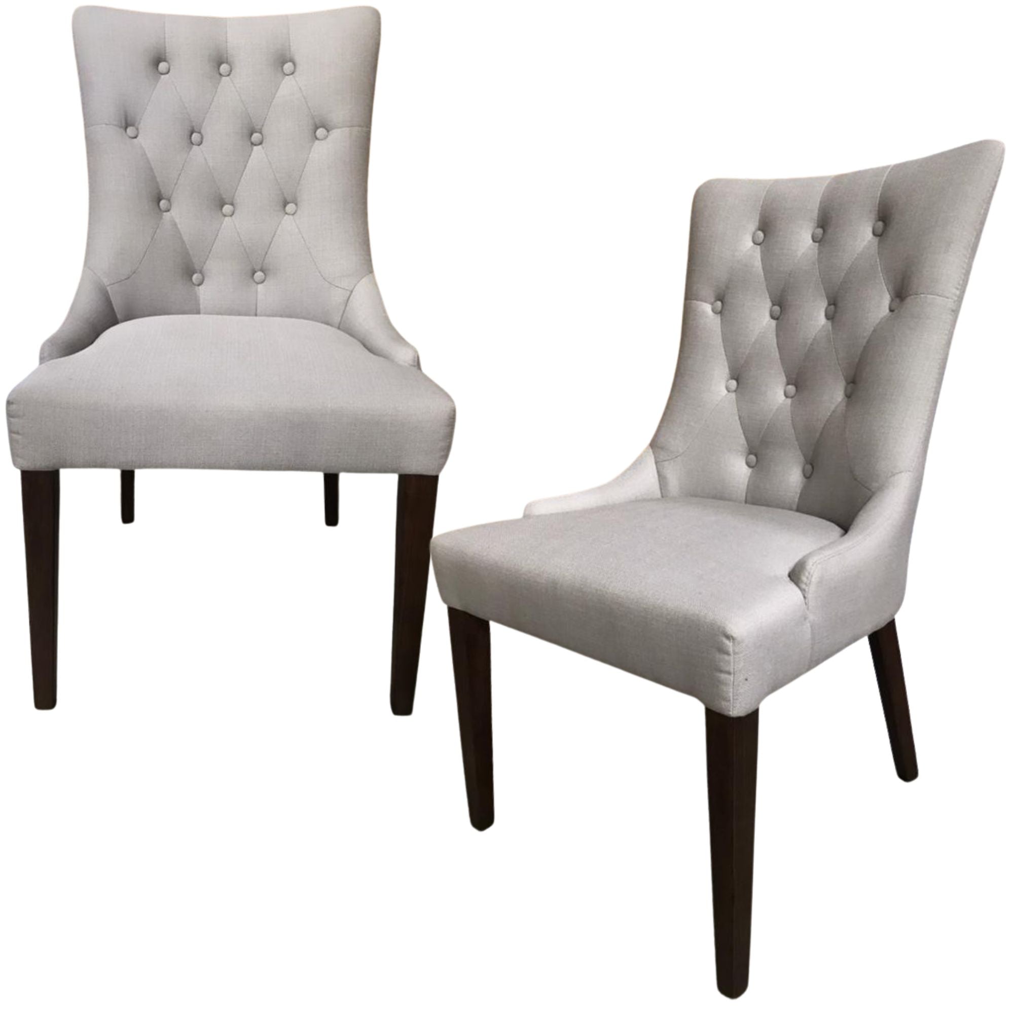 Set of 2 Fabric Dining Chair French Provincial Solid Timber Wood
