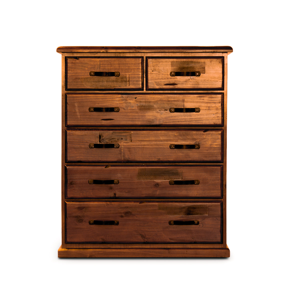 6 Chest of Drawers Solid Pine Wood Storage Cabinet - Dark Brown