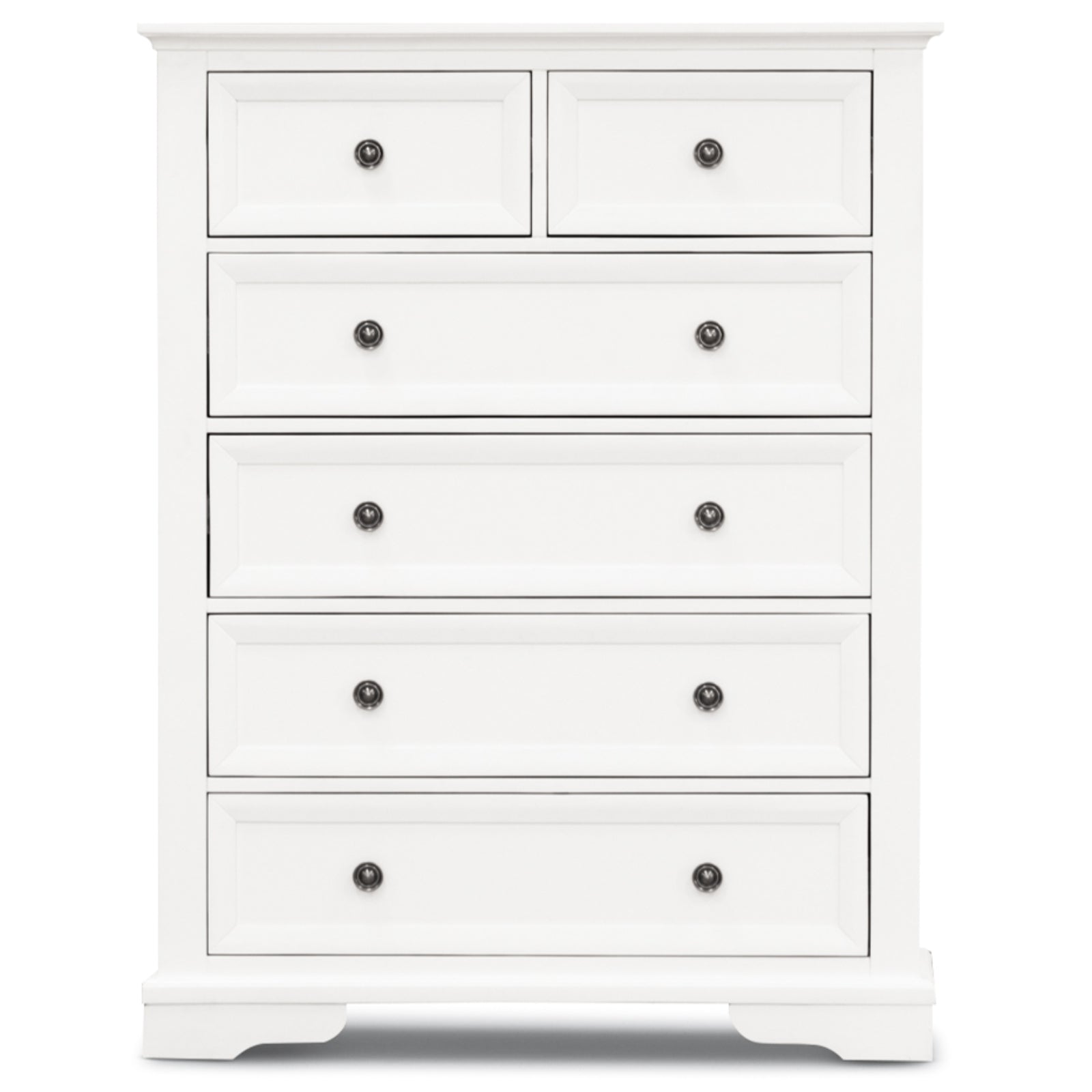 Tallboy 6 Chest of Drawers Solid Acacia Wood Bed Storage Cabinet - White