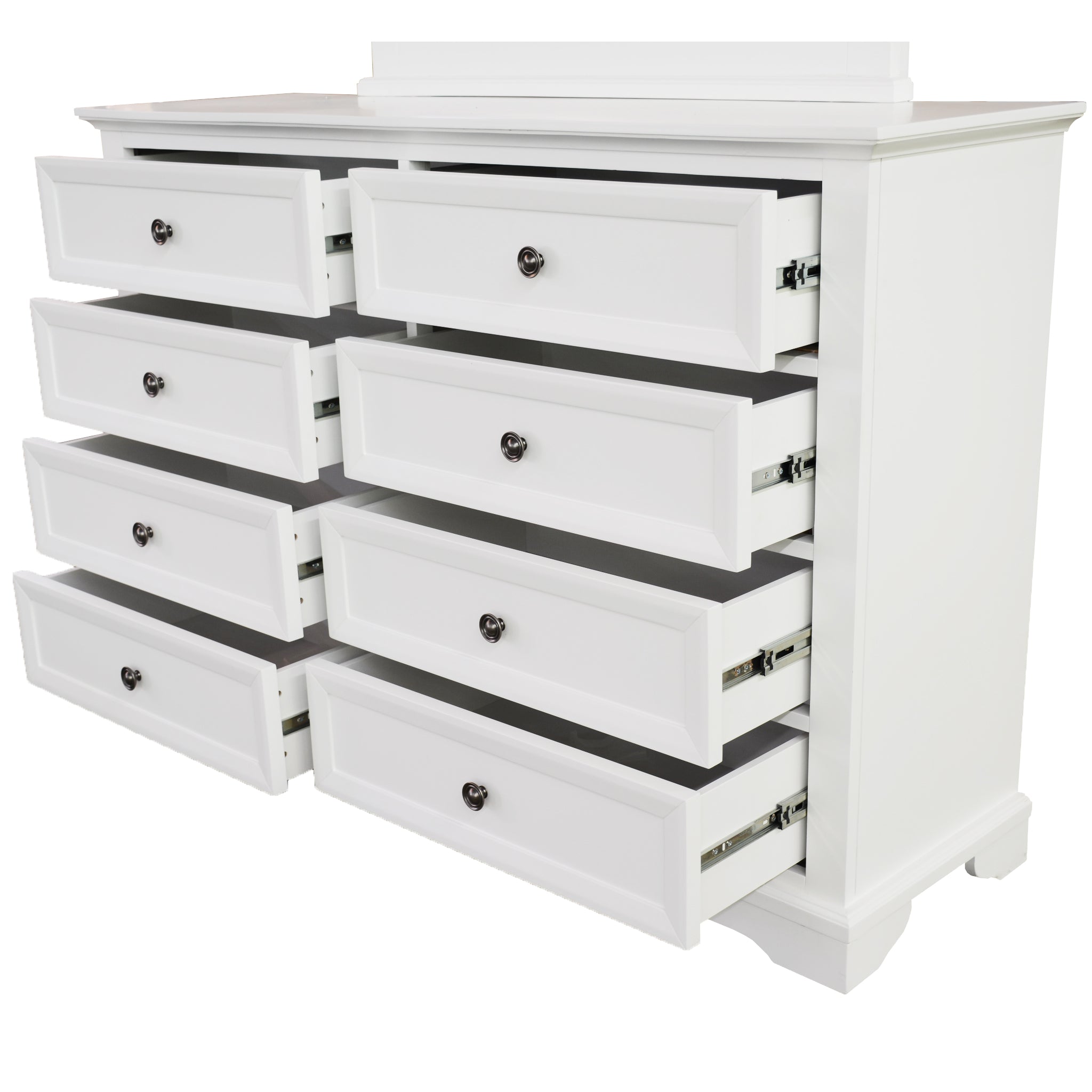Dresser 8 Chest of Drawers Bedroom Acacia Timber Storage Cabinet - White
