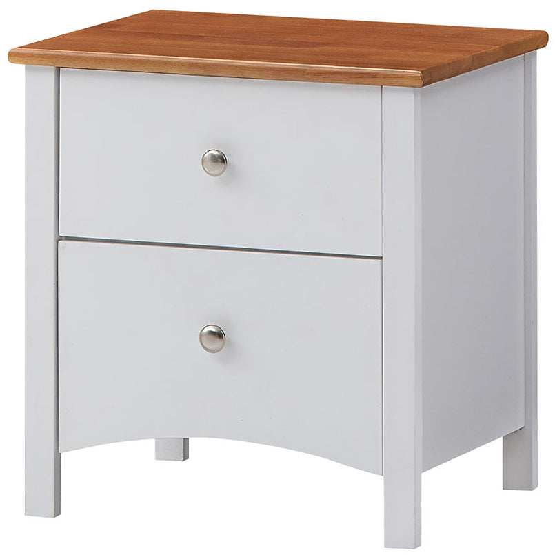 2pc Bedroom Set Drawers Nightstand  Storage Cabinet - White