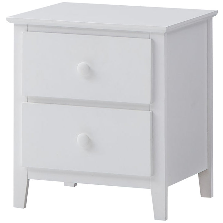 2 Pc Bedside Bedroom Set Drawers Nightstand  Storage Cabinet - White