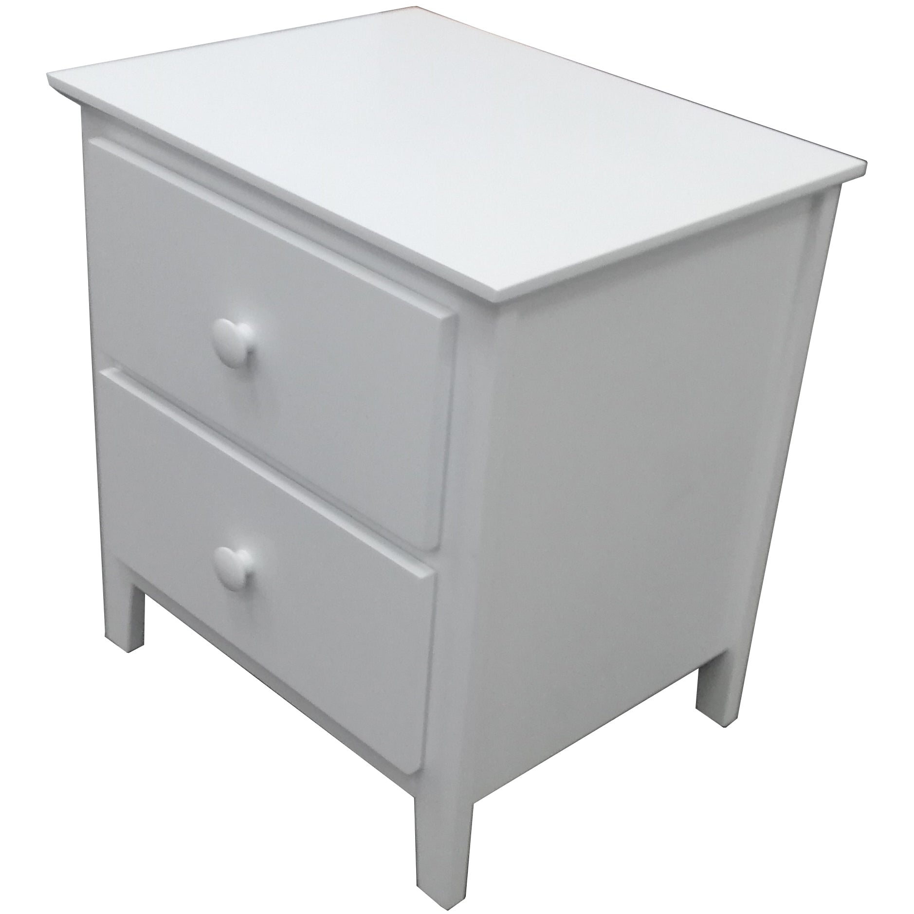 2 Pc Bedside Bedroom Set Drawers Nightstand  Storage Cabinet - White