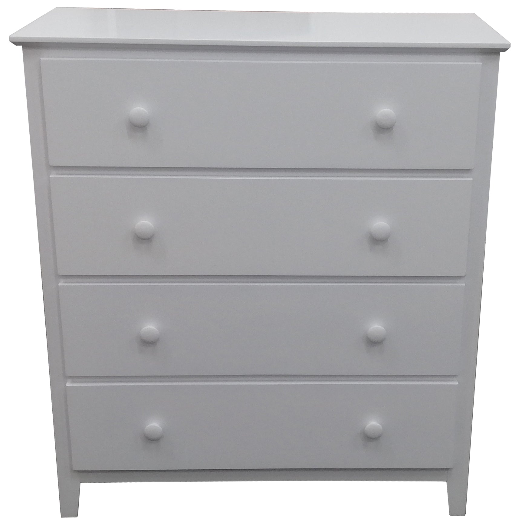 Tallboy 4 Chest of Drawers Solid Rubber Wood Bed Storage Cabinet -White