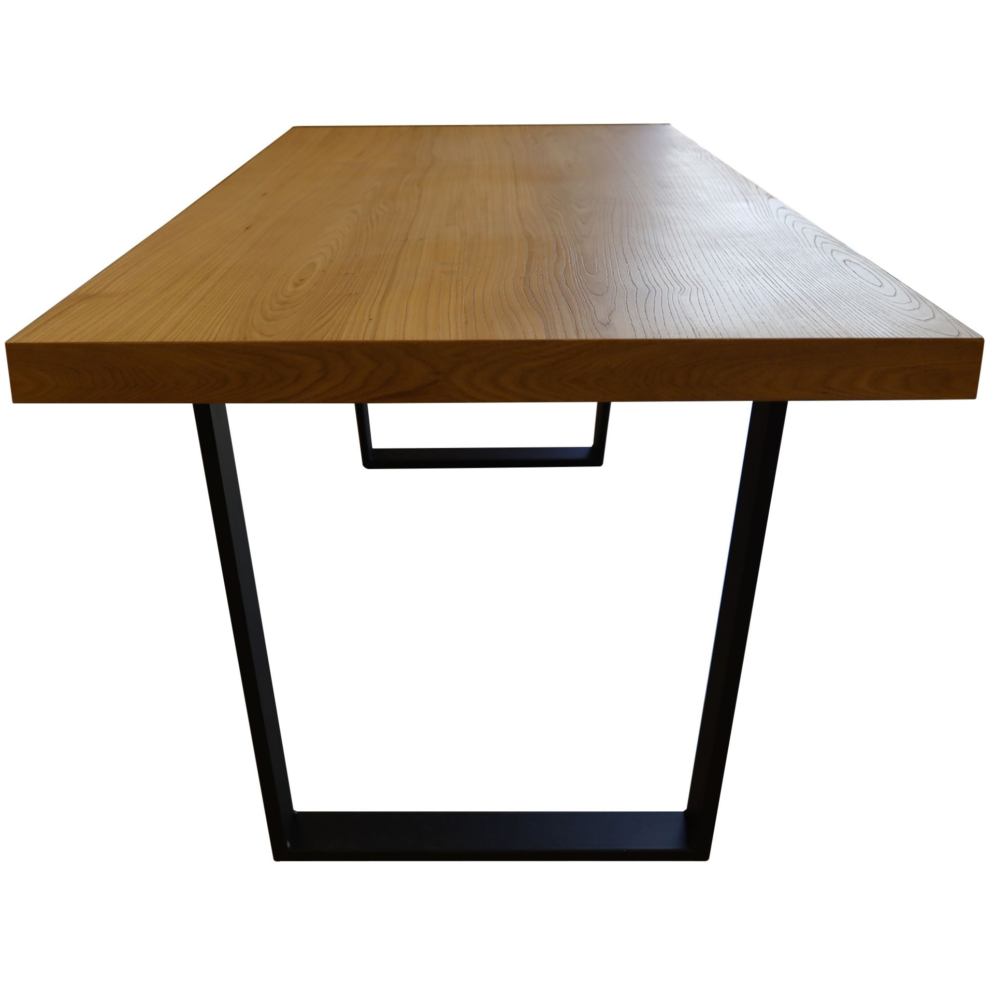 7pc 180cm Dining Table Set 6 Cross Back Chair Elm Timber Wood Metal Leg