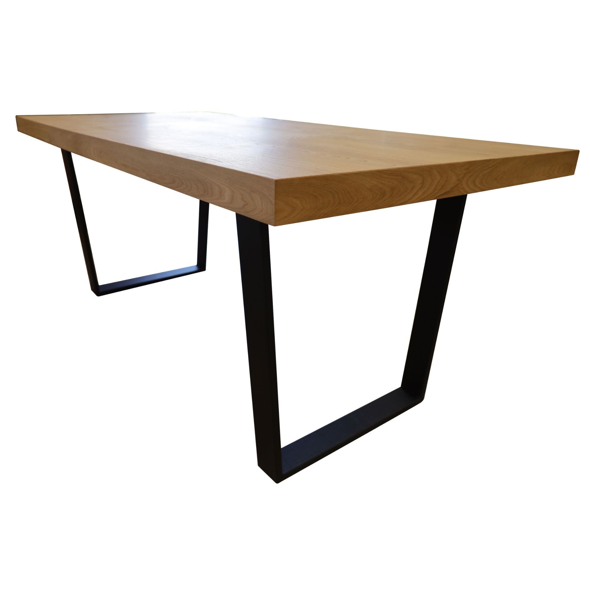 9pc 210cm Dining Table Set 8 Cross Back Chair Elm Timber Wood Metal Leg