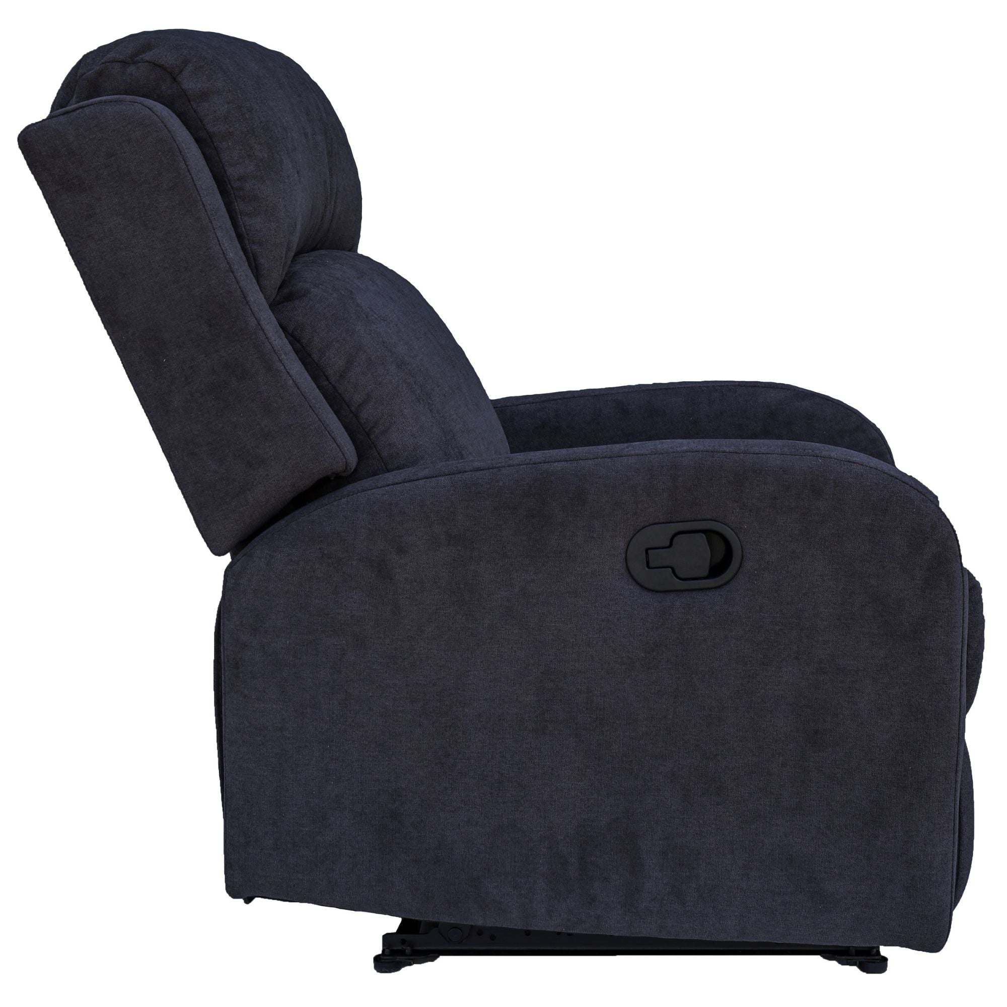 Fabric Manual Recliner Lounge Arm Chair - Dark Grey