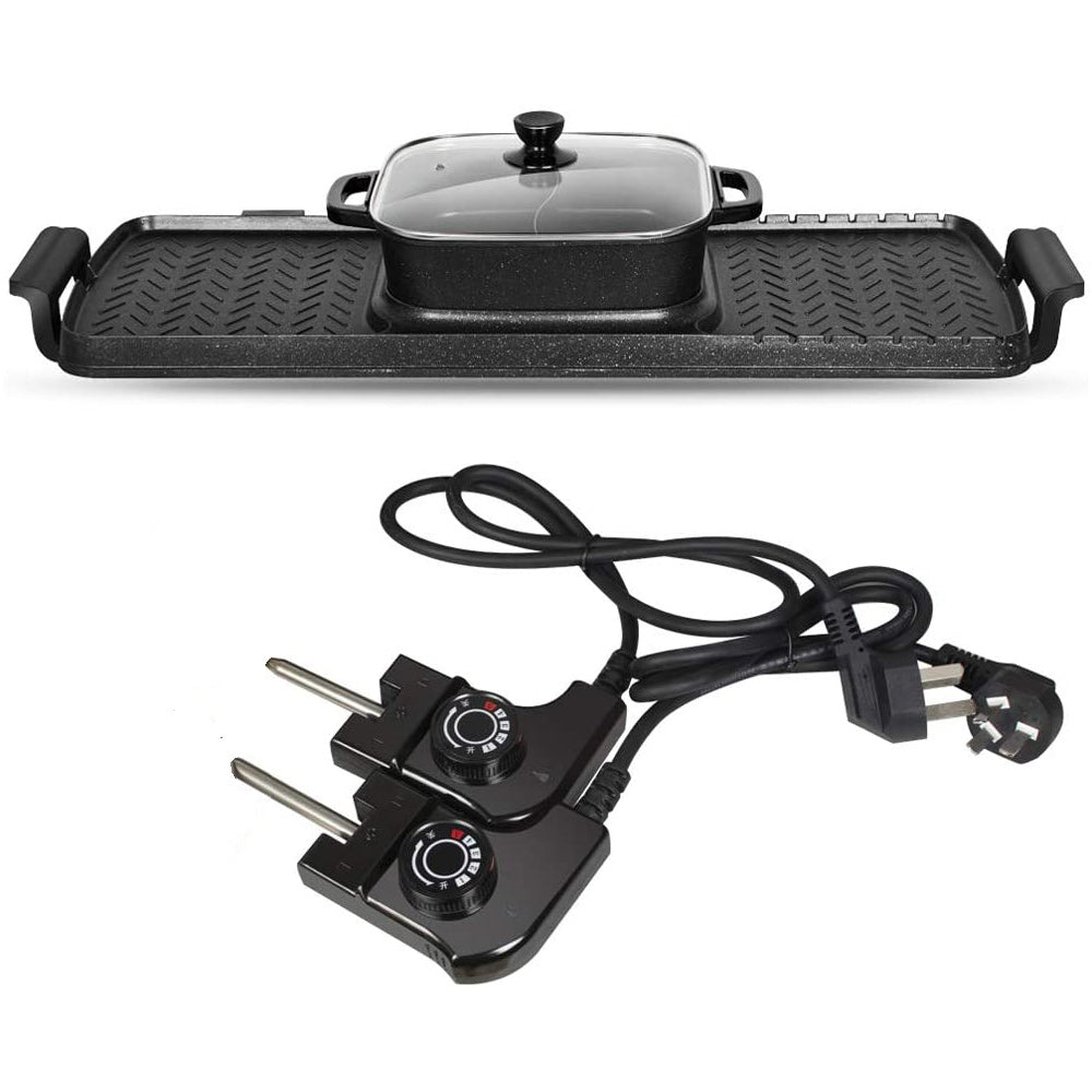 Large Electric Grill Hot Pot Hotpot 2 In 1 Electric Barbecue 2000W