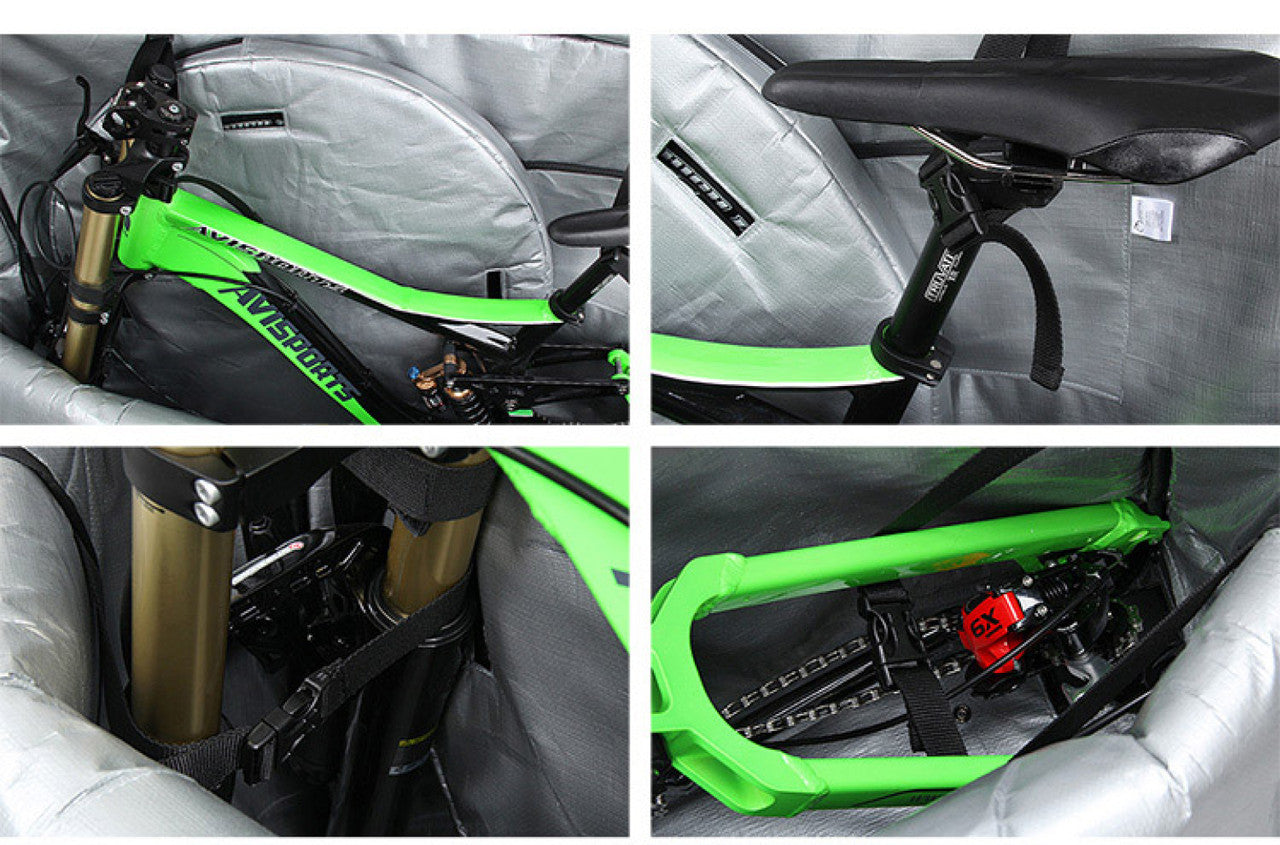 NOOYAH - SPORTACE Bike Plane Travel Soft Shell Case Bag Mountain BMX Tourer Road Bike - Black