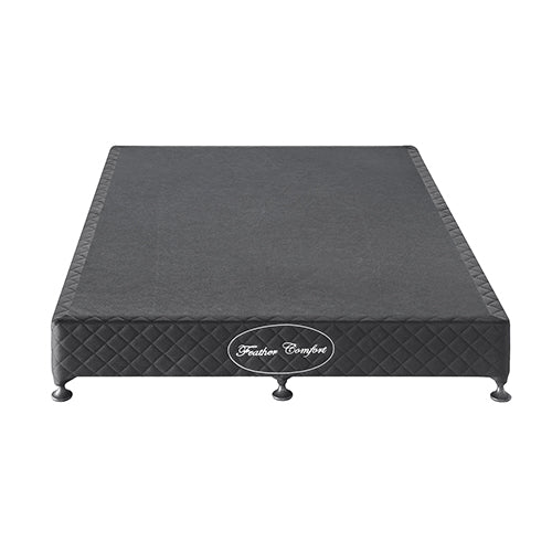Double Size Mattress Base Ensemble Solid Wooden Slat in Black with Removable Cover