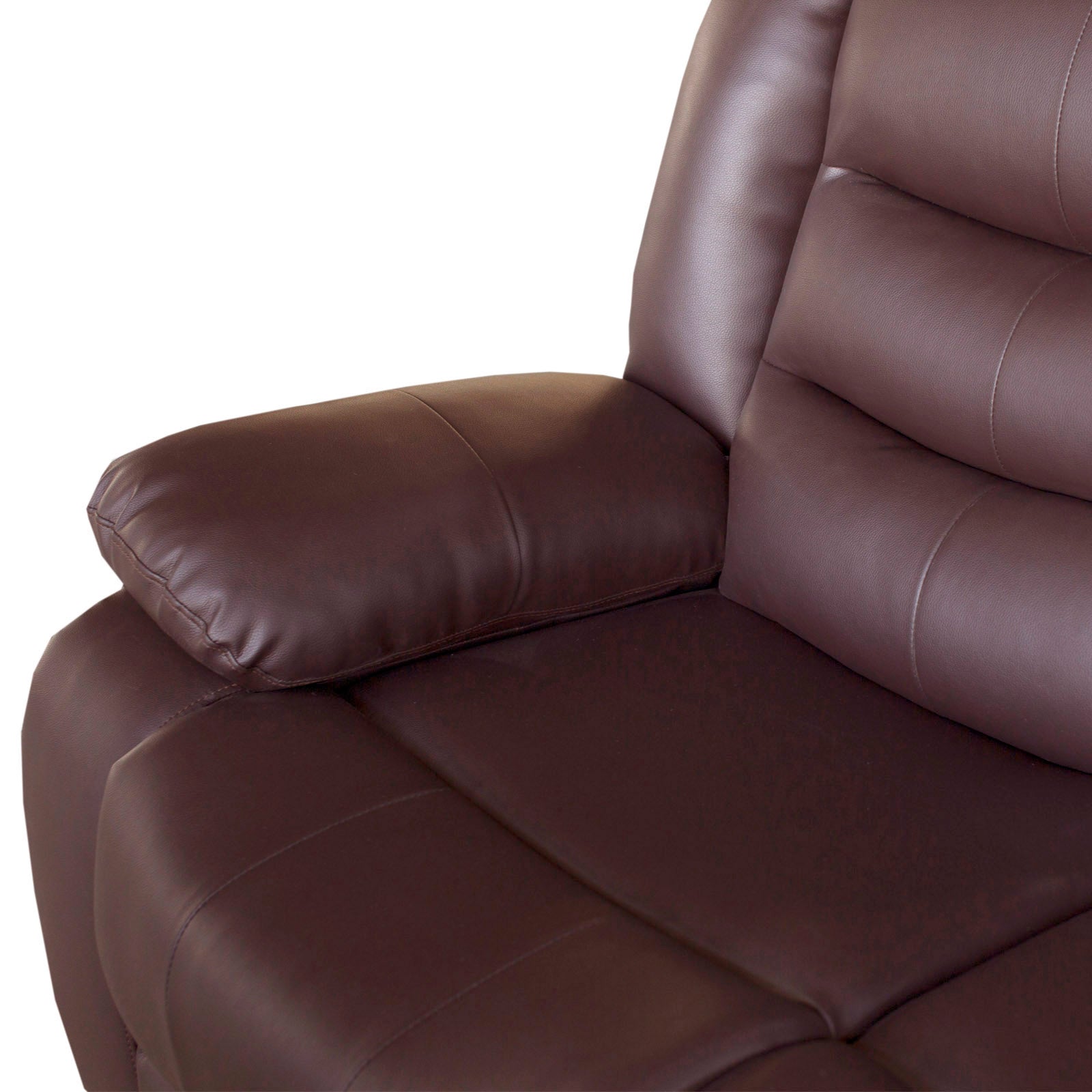 3+2 Seater Recliner Sofa In Faux Leather Lounge Couch in Brown