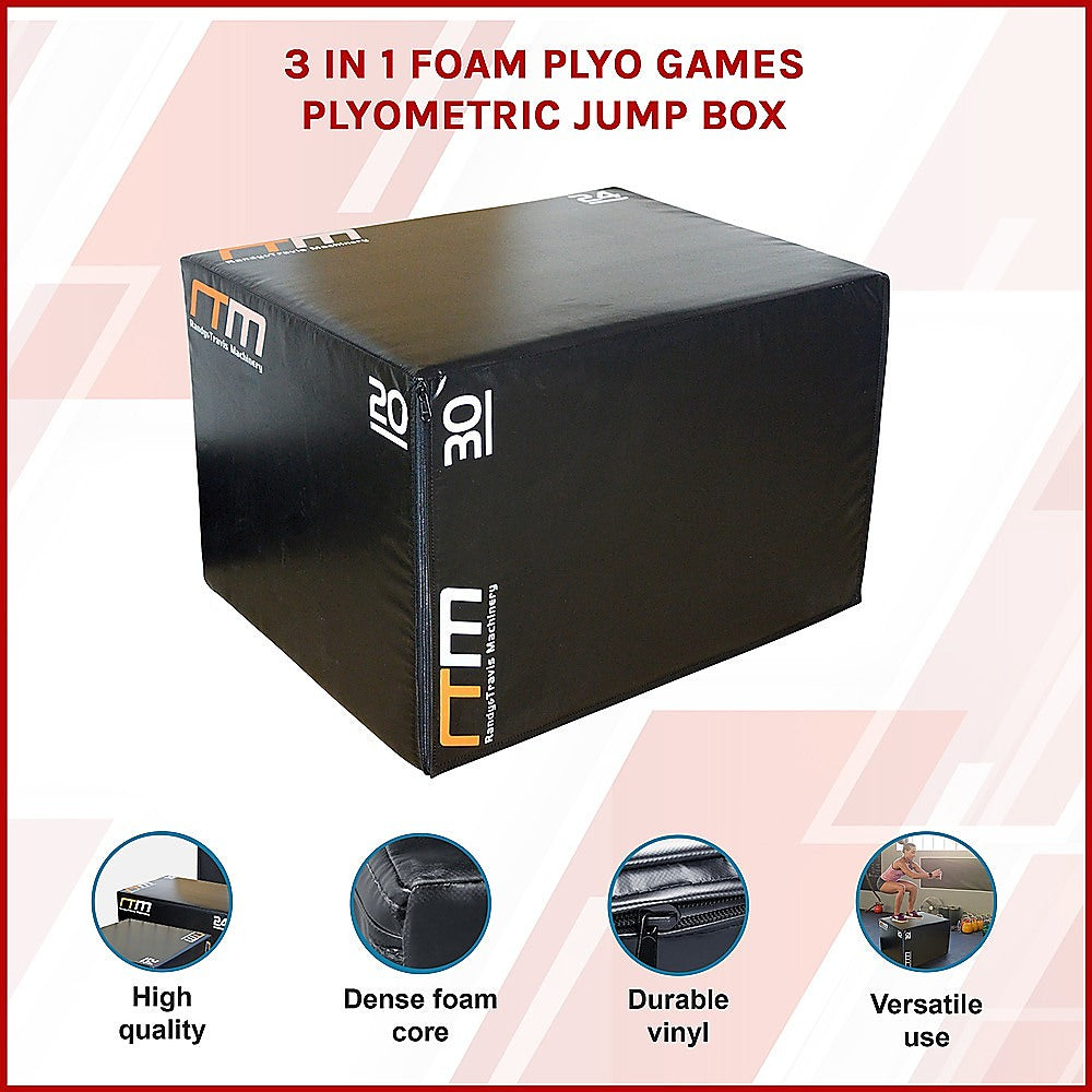 3 IN 1 Foam Plyo Games Plyometric Jump Box
