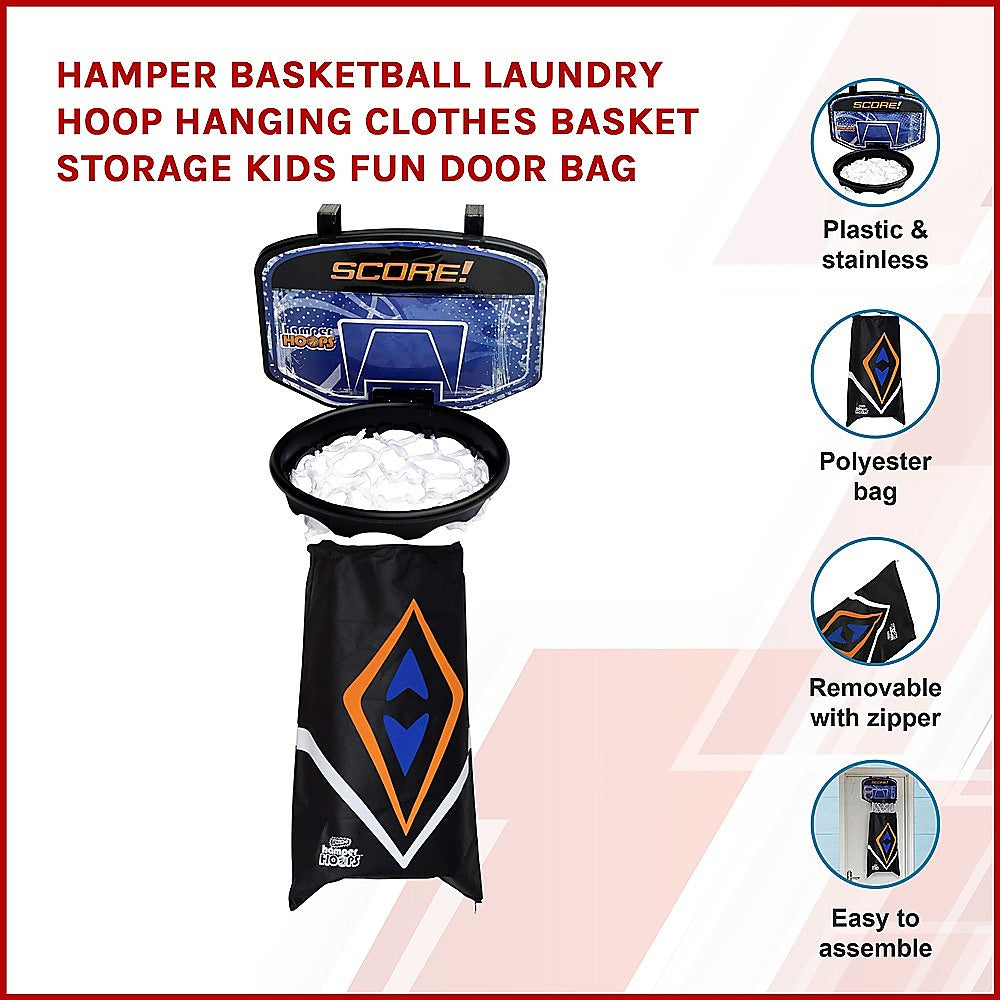 Hamper Basketball Hoop Kids Fun Door Bag