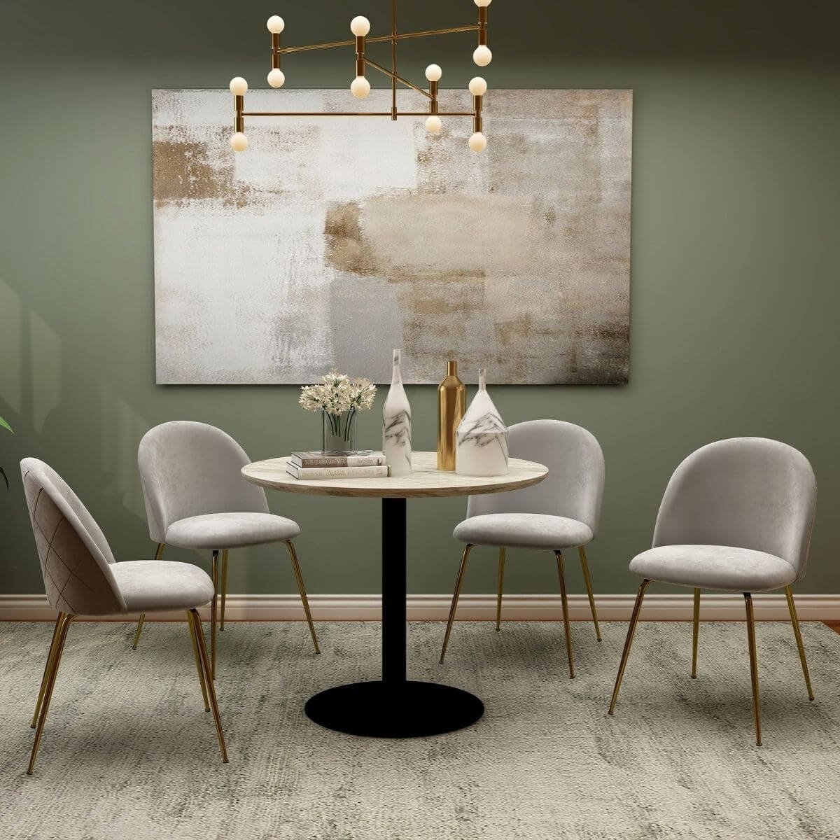 Tyler Black Mid-Century Design Round Dining Table