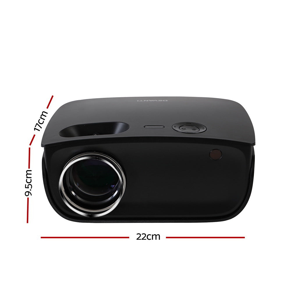 Devanti Portable Mini Video Projector Wifi 1080P Home Theater HDMI Black