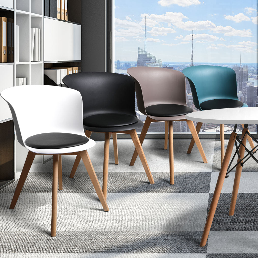 4Pcs Office Meeting Chair Set PU Leather Retro type 1