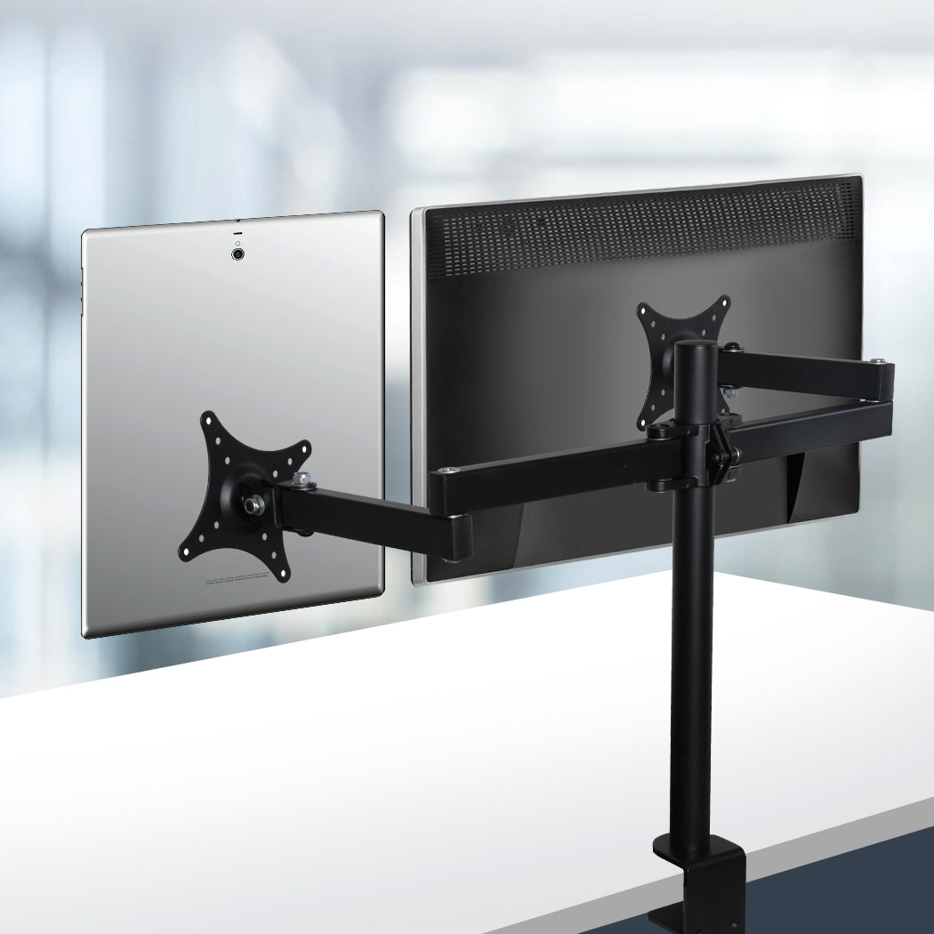 Dual HD LED Desk Mount Monitor Stand  2 Arm Display Bracket